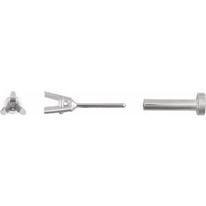 14K White Gold 2 mm Round 3-Prong Press Fit Back Stud Earring Mounting