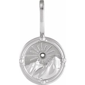 14K White Gold 1.5 mm Round Accented Earth Element Pendant Mounting – image 7