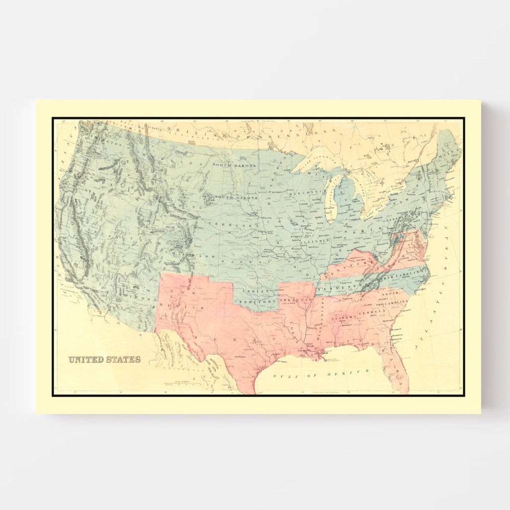 Vintage Republican Sweep of United States Map 1894