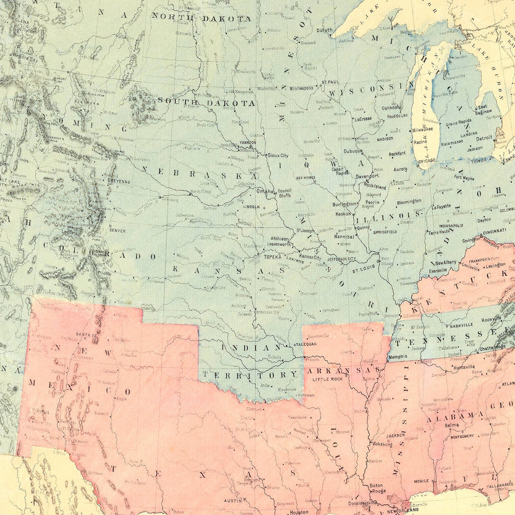 Vintage Republican Sweep of United States Map 1894