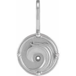 14K White Gold 1.5 mm Round Accented Water Element Pendant Mounting – image 7