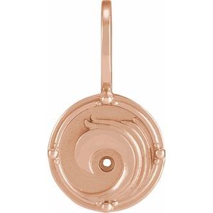 14K Rose Gold 1.5 mm Round Accented Water Element Pendant Mounting – image 7