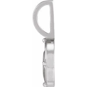 14K White .015 CT Natural Diamond Water Element Charm/Pendant