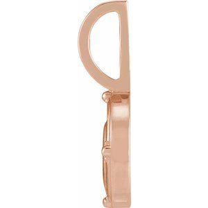 14K Rose Gold .015 CT Natural Diamond Water Element Charm/Pendant – image 3