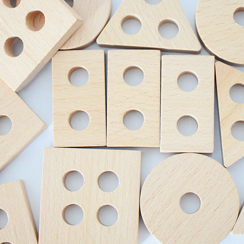 Wooden Geometric Shape Puzzle – Montessori Educational Toy for Kids