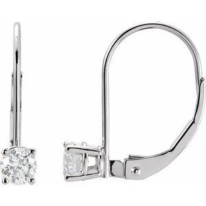 14K White Gold 1/4 CT Natural Diamond Earrings