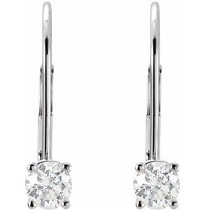 14K White Gold 1/4 CT Natural Diamond Earrings – image 2
