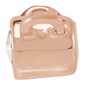 14K Rose Gold .03 CT Rose-Cut Natural Diamond Bezel-Set Necklace Center