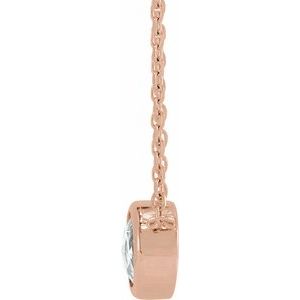 14K Rose Gold 1/2 CT Rose-Cut Natural Diamond Bezel-Set 18" Necklace