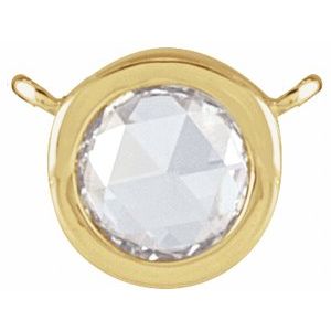 14K Yellow Gold 1/6 CT Rose-Cut Natural Diamond Bezel-Set Necklace Center