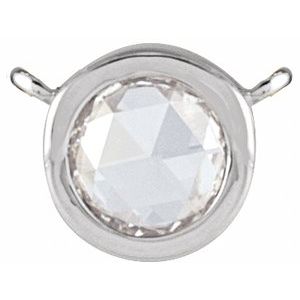 Platinum 1/6 CT Rose-Cut Natural Diamond Bezel-Set Necklace Center