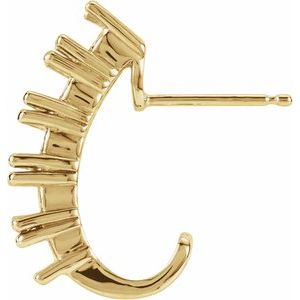 10K Yellow Gold 3.6 mm Round J-Hoop Earring Mounting