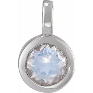 Sterling Silver Natural Blue Moonstone Pendant