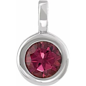 Sterling Silver Natural Rhodolite Garnet Pendant