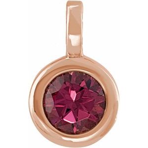 14K Rose Gold Natural Rhodolite Garnet Pendant