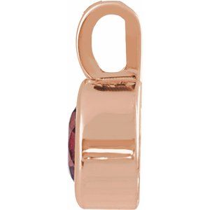14K Rose Gold Natural Rhodolite Garnet Pendant