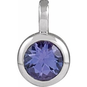 14K White Gold Natural Tanzanite Pendant