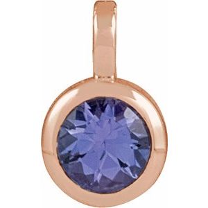 14K Rose Gold Natural Tanzanite Pendant