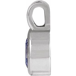 14K White Gold Natural Tanzanite Pendant