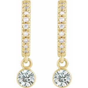 14K Yellow Gold 1/4 CTW Natural Diamond French-Set 16.1 mm Hoop Earrings