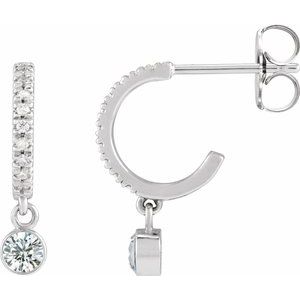 Sterling Silver 1/4 CTW Natural Diamond French-Set 16.1 mm Hoop Earrings