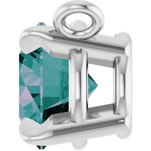 Platinum Lab-Grown Alexandrite Claw-Prong Necklace Center