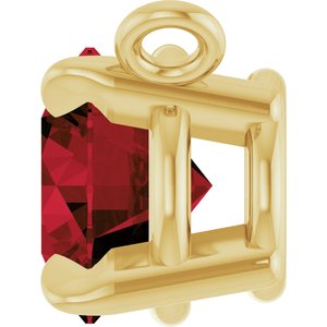 14K Yellow Gold Natural Mozambique Garnet Claw-Prong Necklace Center