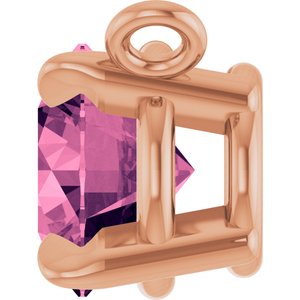 14K Rose Gold Natural Pink Tourmaline Claw-Prong Necklace Center
