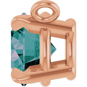 14K Rose Gold Lab-Grown Alexandrite Claw-Prong Necklace Center