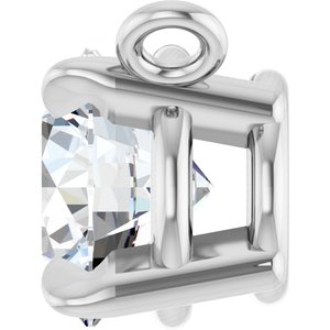 Platinum Natural White Sapphire Claw-Prong Necklace Center