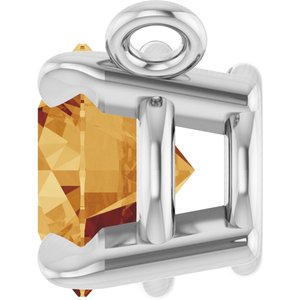 Platinum Natural Citrine Claw-Prong Necklace Center