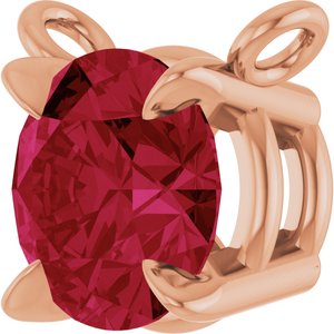 14K Rose Gold Lab-Grown Ruby Claw-Prong Necklace Center