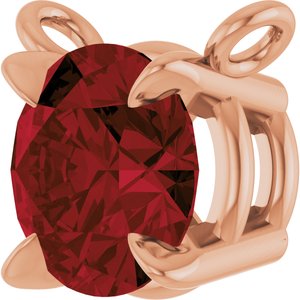 14K Rose Gold Natural Mozambique Garnet Claw-Prong Necklace Center