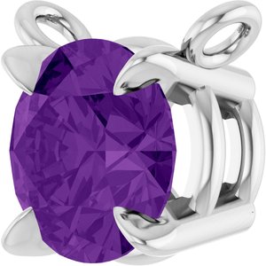 Platinum Natural Amethyst Claw-Prong Necklace Center