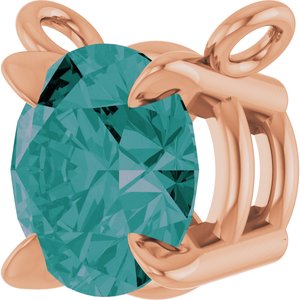 14K Rose Gold Lab-Grown Alexandrite Claw-Prong Necklace Center