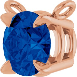 14K Rose Gold Lab-Grown Blue Sapphire Claw-Prong Necklace Center
