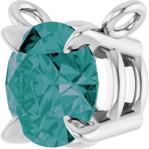 Platinum Lab-Grown Alexandrite Claw-Prong Necklace Center