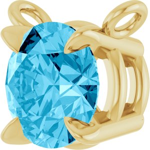 14K Yellow Gold Natural Aquamarine Claw-Prong Necklace Center
