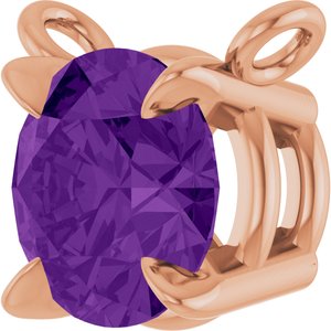14K Rose Gold Natural Amethyst Claw-Prong Necklace Center