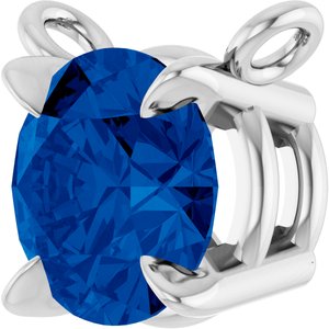 Platinum Natural Blue Sapphire Claw-Prong Necklace Center
