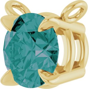 14K Yellow Gold Lab-Grown Alexandrite Claw-Prong Necklace Center