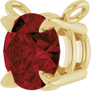 14K Yellow Gold Natural Mozambique Garnet Claw-Prong Necklace Center