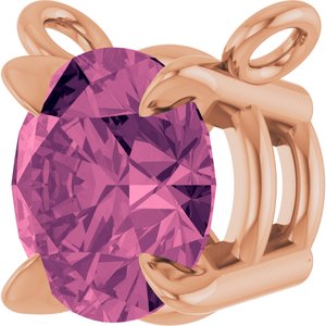 14K Rose Gold Natural Pink Tourmaline Claw-Prong Necklace Center