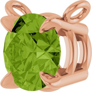 14K Rose Gold Natural Peridot Claw-Prong Necklace Center