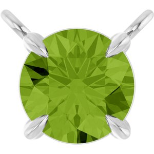 Platinum Natural Peridot Claw-Prong Necklace Center