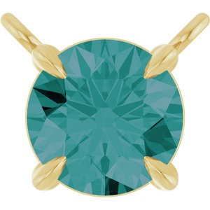 14K Yellow Gold Lab-Grown Alexandrite Claw-Prong Necklace Center
