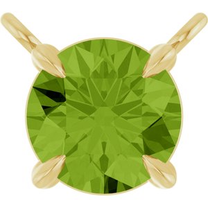 14K Yellow Gold Natural Peridot Claw-Prong Necklace Center