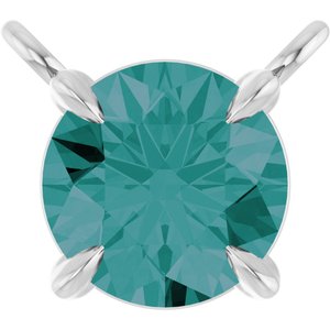 Platinum Lab-Grown Alexandrite Claw-Prong Necklace Center