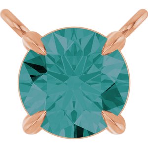 14K Rose Gold Lab-Grown Alexandrite Claw-Prong Necklace Center
