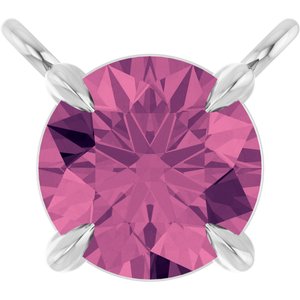 Platinum Natural Pink Tourmaline Claw-Prong Necklace Center